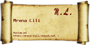 Mrena Lili névjegykártya